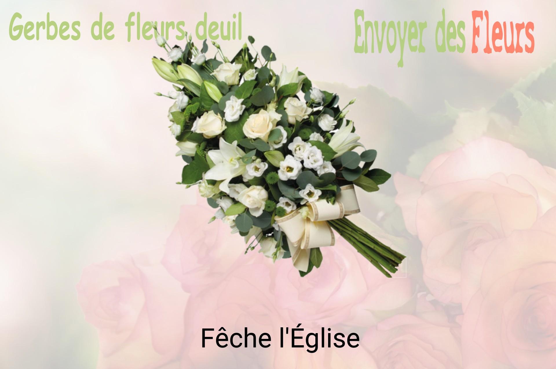 Gerbe de fleurs de deuil livrée à Fêche-l'Église